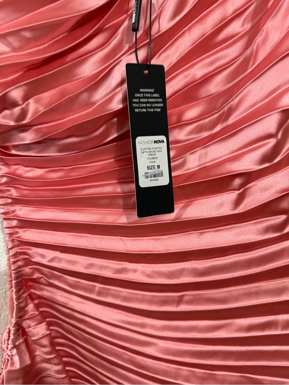 Fashion Nova Pink One-Shoulder Pleated Dress - Picture 5 of 6